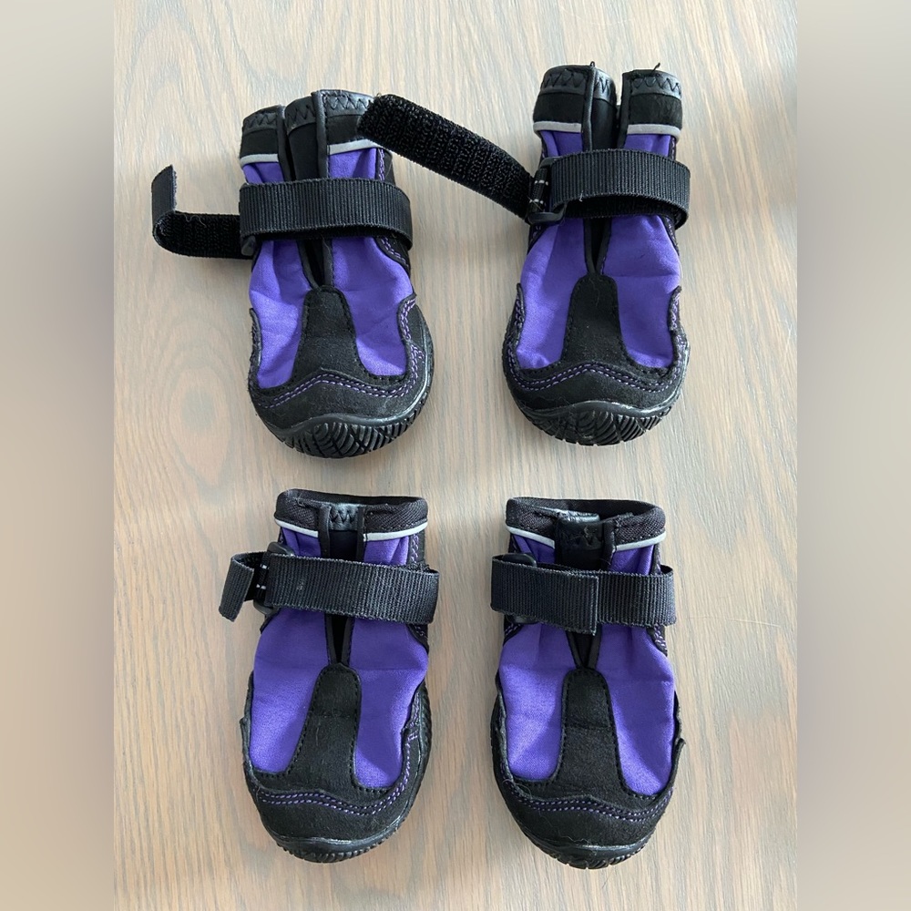 Stylish Purple and Black Dog Boots